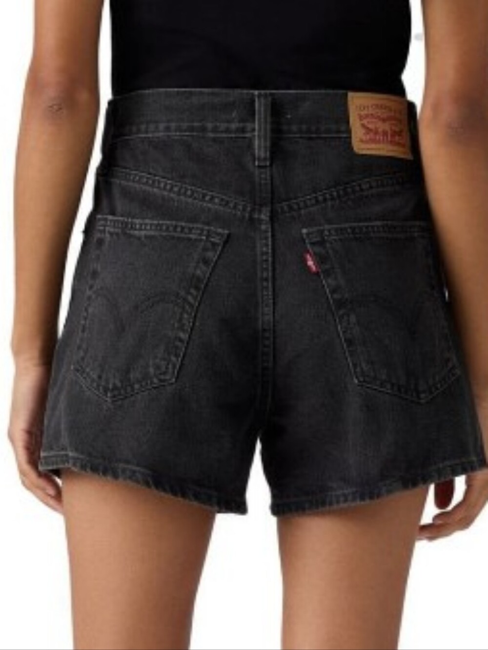 NWT Levi's High Waisted Denim Mom Short Black Wash Waist Size 31